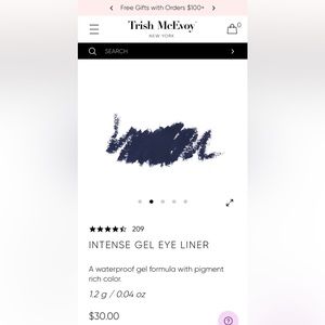 NEW TRISH McEVOY Intense Gel Eye Liner in Arabian Nights (Deep Shimmering Navy)